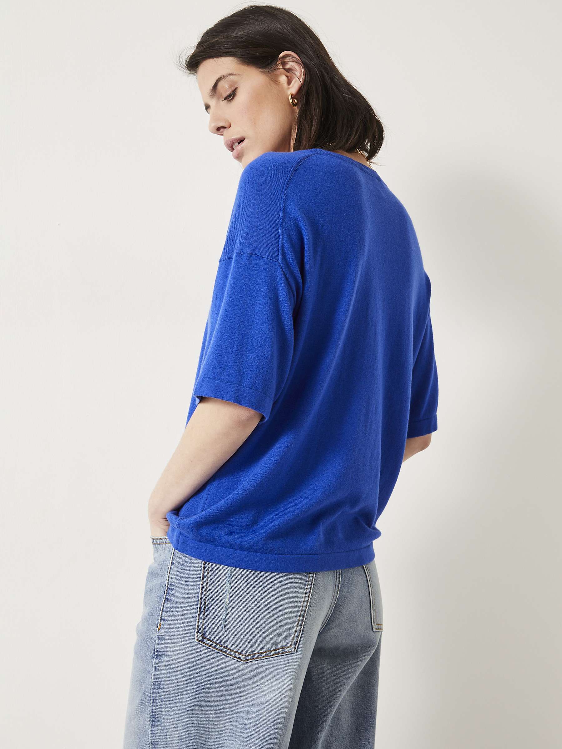Buy HUSH Linzy Knitted T-Shirt, Bright Blue Online at johnlewis.com