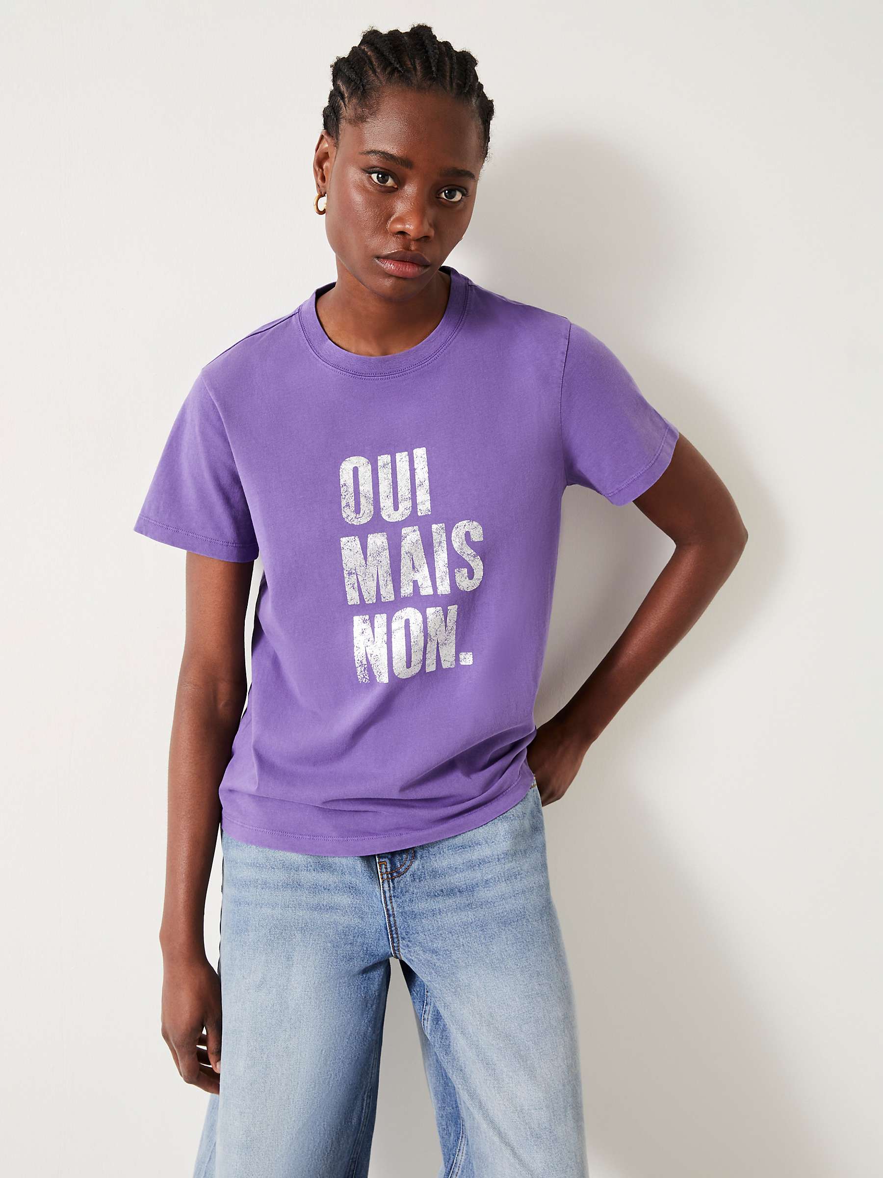 HUSH Oui Mais Non T-Shirt, Purple at John Lewis & Partners