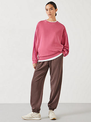 HUSH Contrast Stitch Detail Sweatshirt, Bright Pink