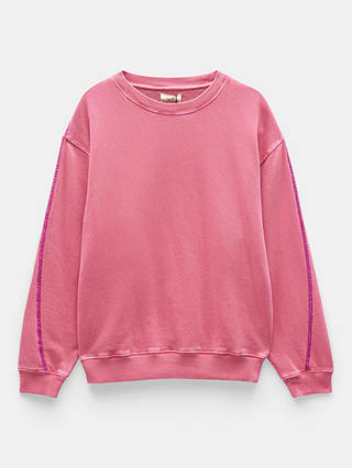 HUSH Contrast Stitch Detail Sweatshirt, Bright Pink