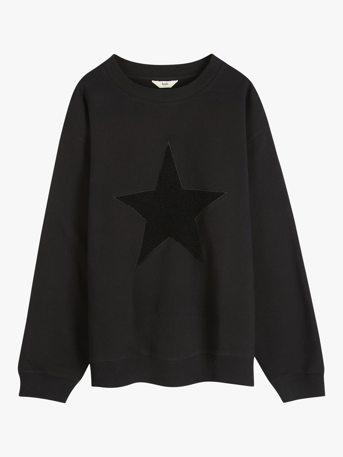 HUSH Simran Star Sweatshirt Black at John Lewis Partners