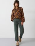 HUSH Daliah Tie Neck Top, Boho Texture Floral