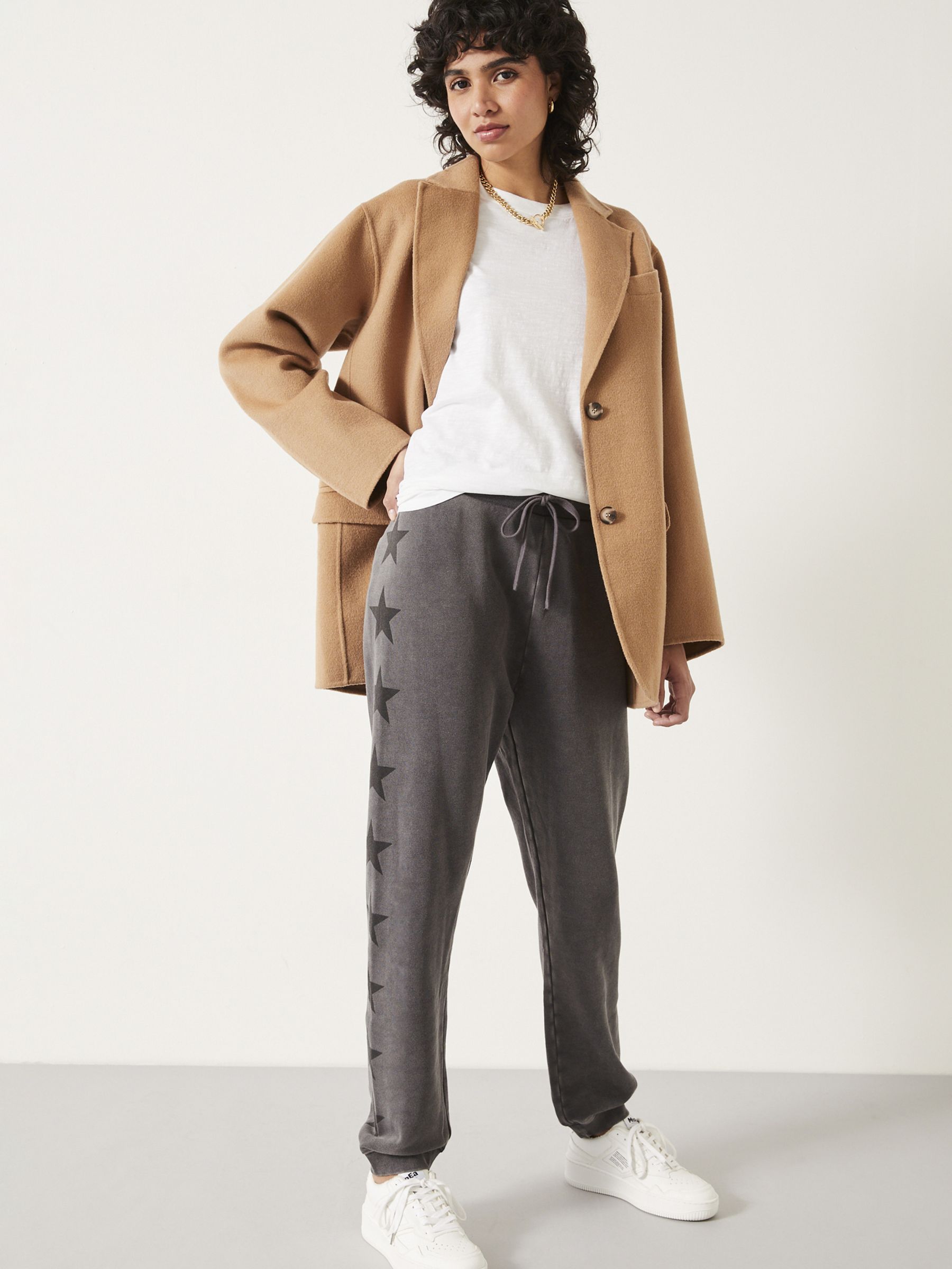HUSH Daphne Tapered Trousers, Light Grey at John Lewis & Partners