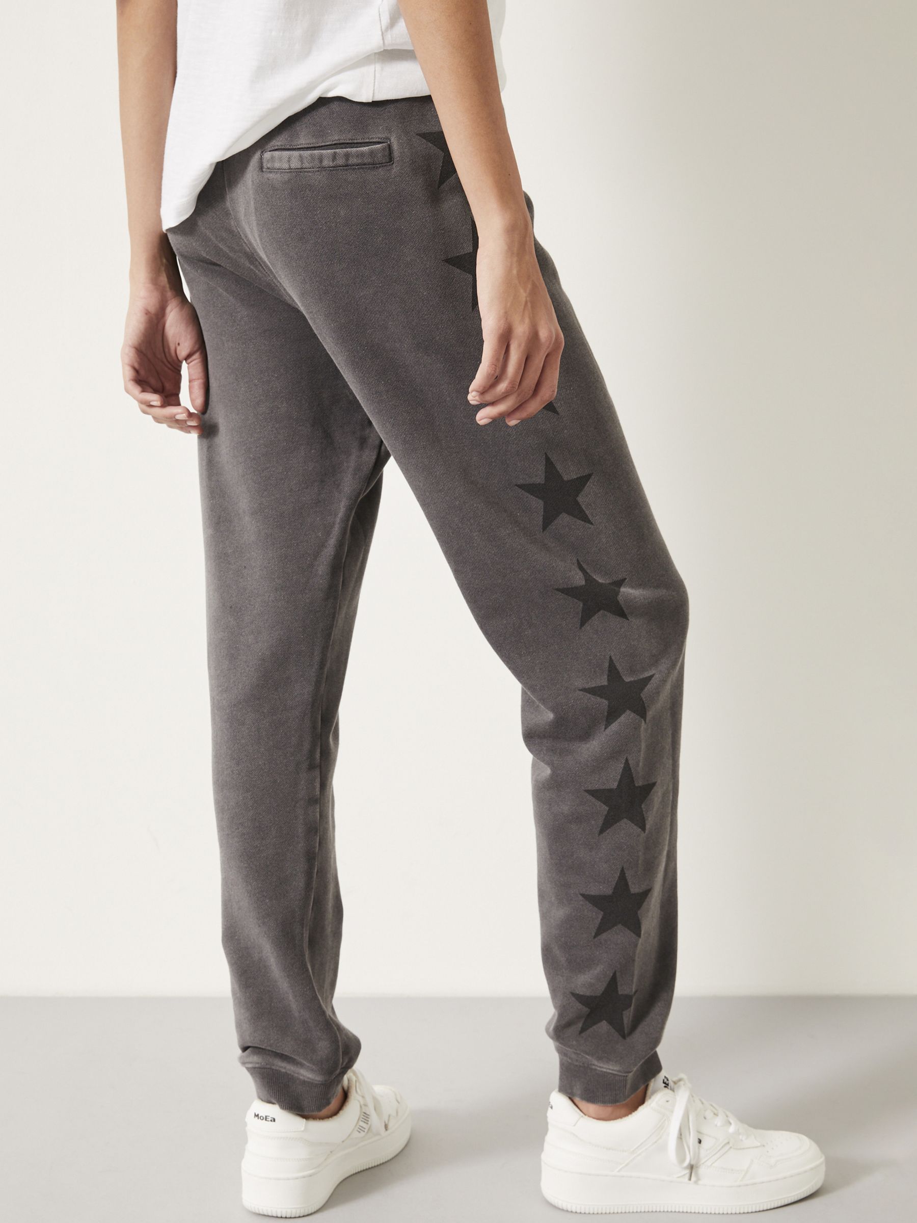 Star Print Slim Leg Joggers in Grey Marl from hush