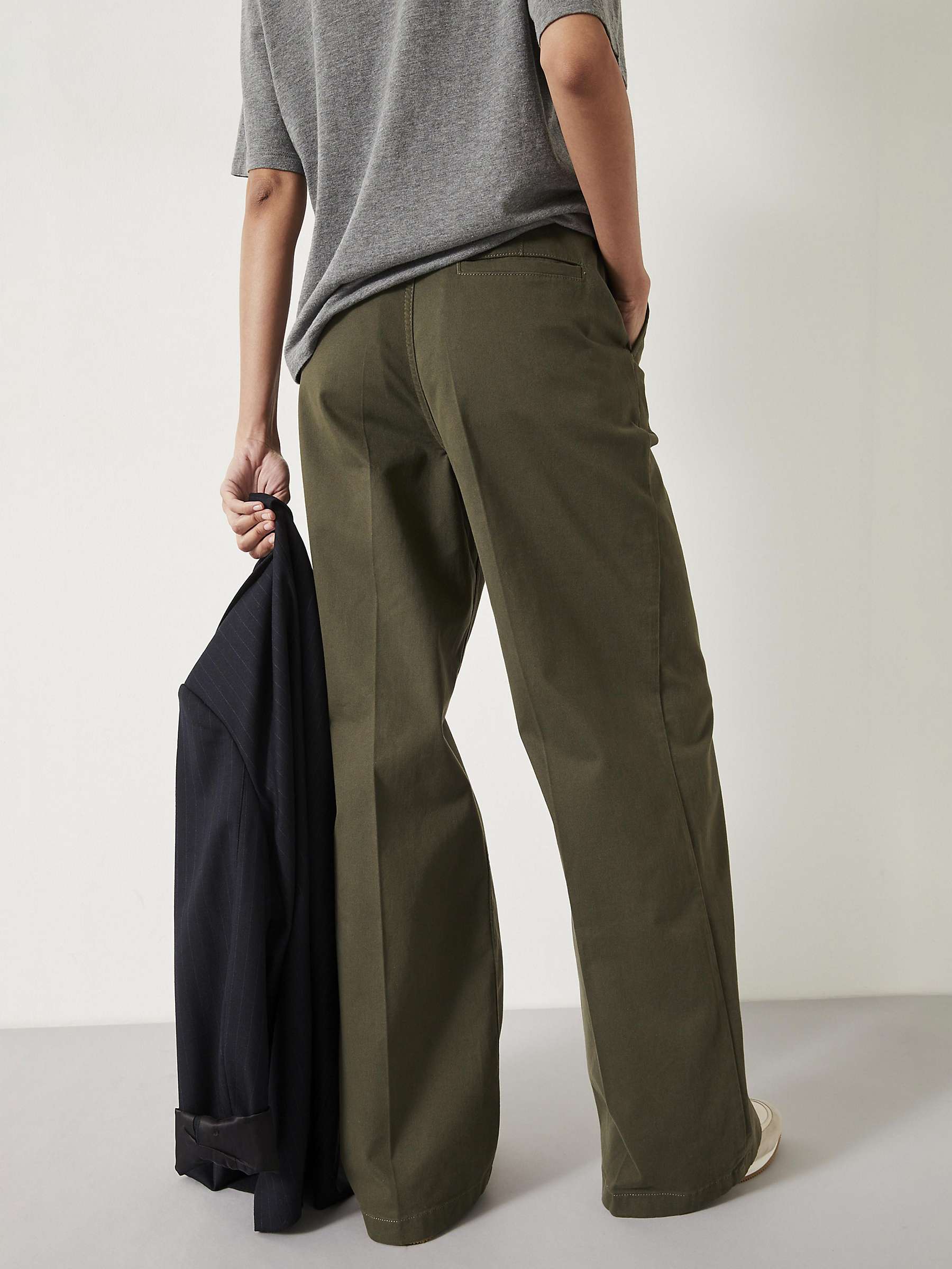 Buy HUSH Camile Flat Front Cotton Trousers Online at johnlewis.com