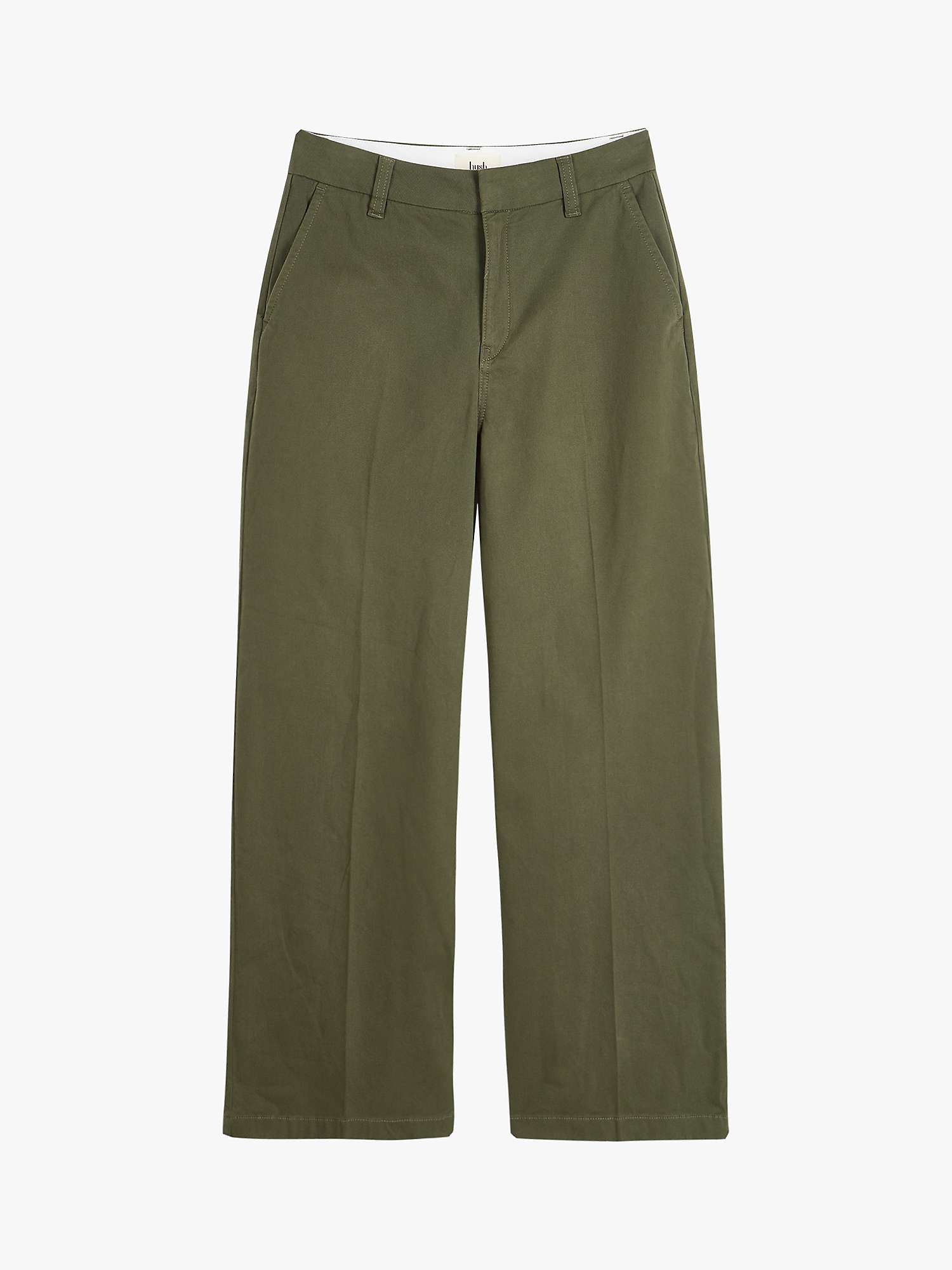 Buy HUSH Camile Flat Front Cotton Trousers Online at johnlewis.com