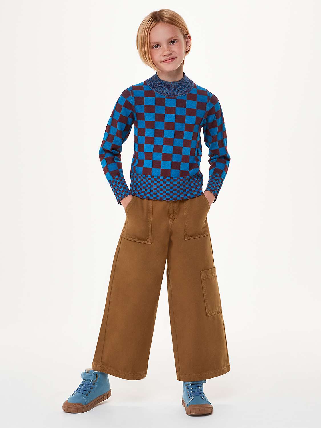 Buy Whistles Kids' Wide Leg Cargo Trousers, Beige Online at johnlewis.com