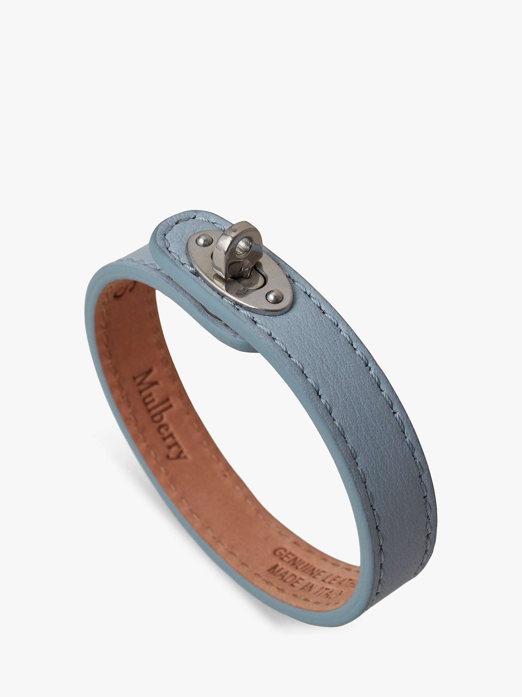 Buy Mulberry Bayswater Thin Leather Bracelet, Poplin Blue Online at johnlewis.com