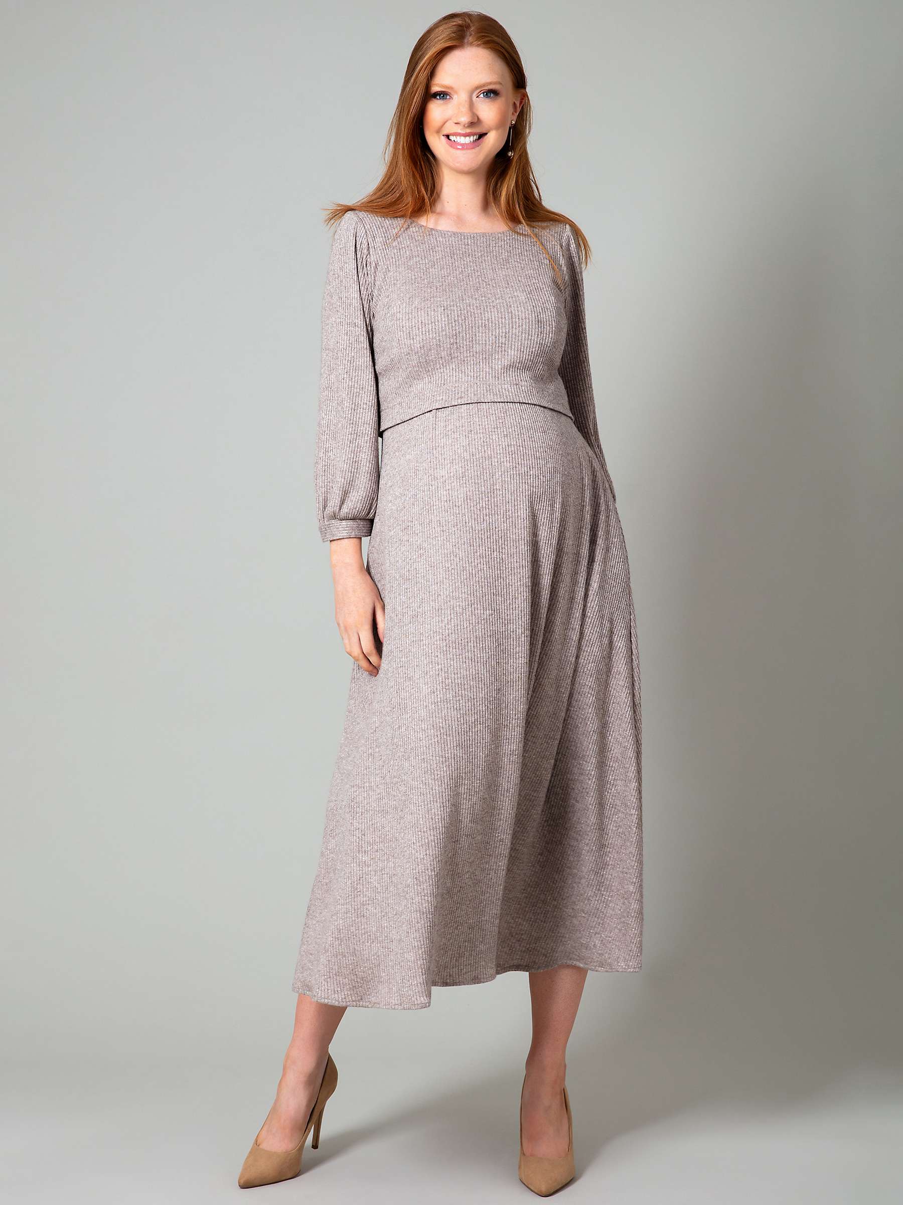 Buy Tiffany Rose Vivian Maternity Ribbed Jersey Dress, Sparkle Chocolate Online at johnlewis.com