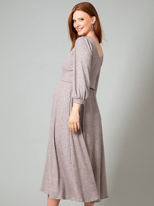 Tiffany Rose Vivian Maternity Ribbed Jersey Dress, Sparkle Chocolate