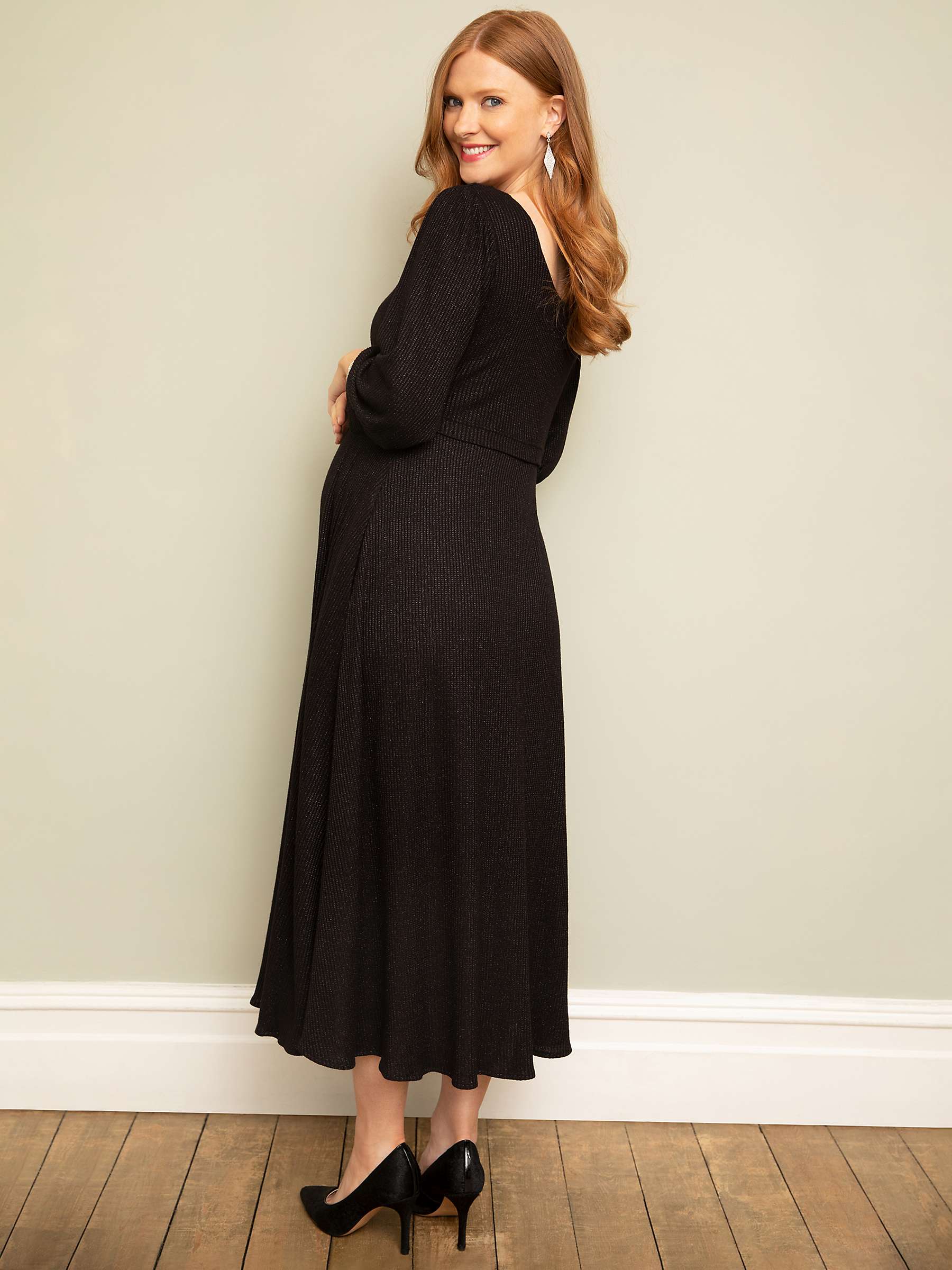Buy Tiffany Rose Vivian Nursing Midi Dress, Sparkle Black Online at johnlewis.com