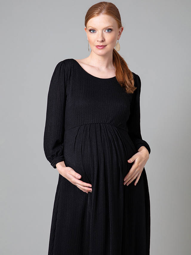 Tiffany Rose Maternity Isla Maternity Ribbed Jersey Dress, Black