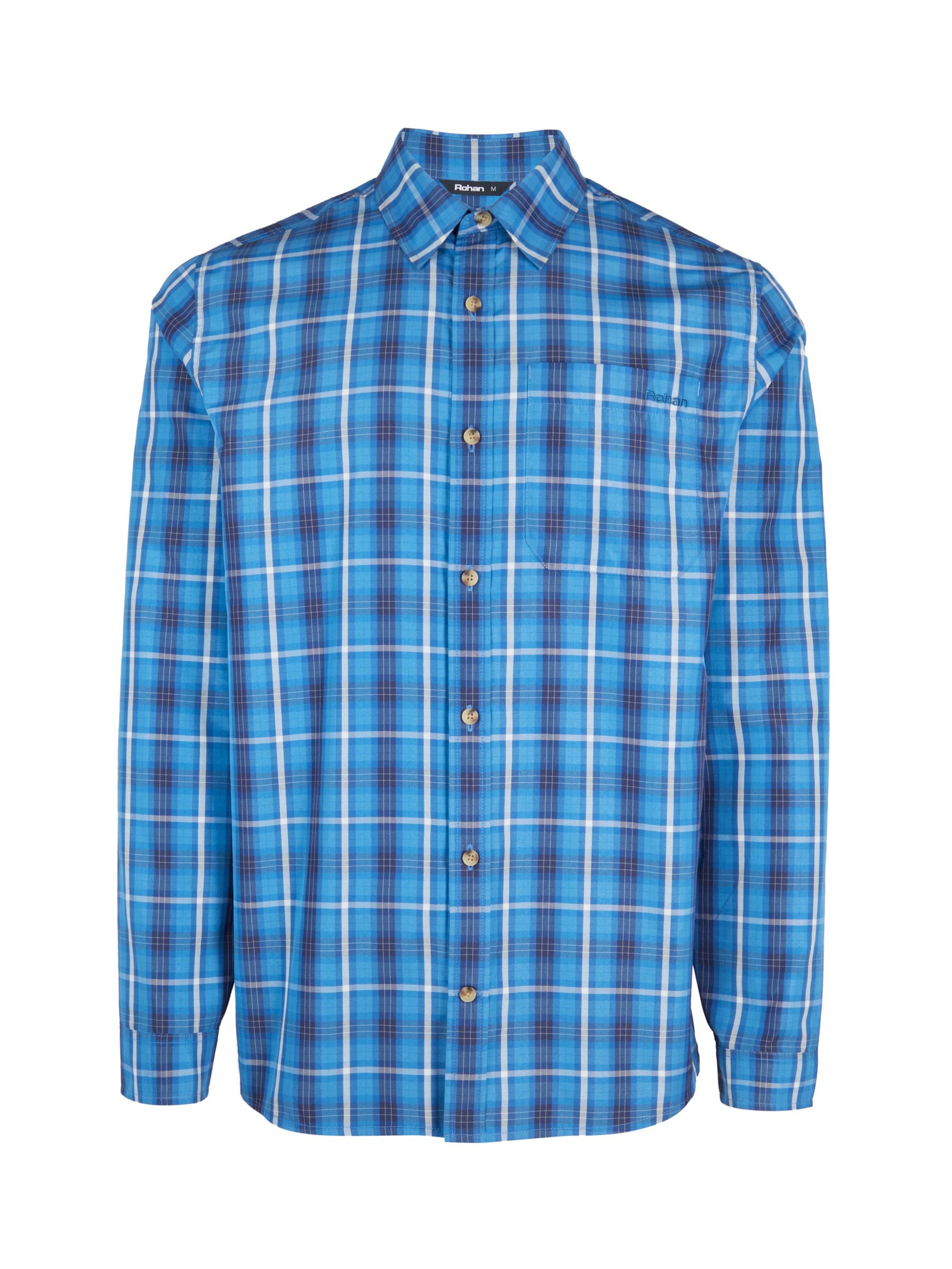 Rohan Coast Long Sleeve Check Shirt, Island Blue at John Lewis & Partners