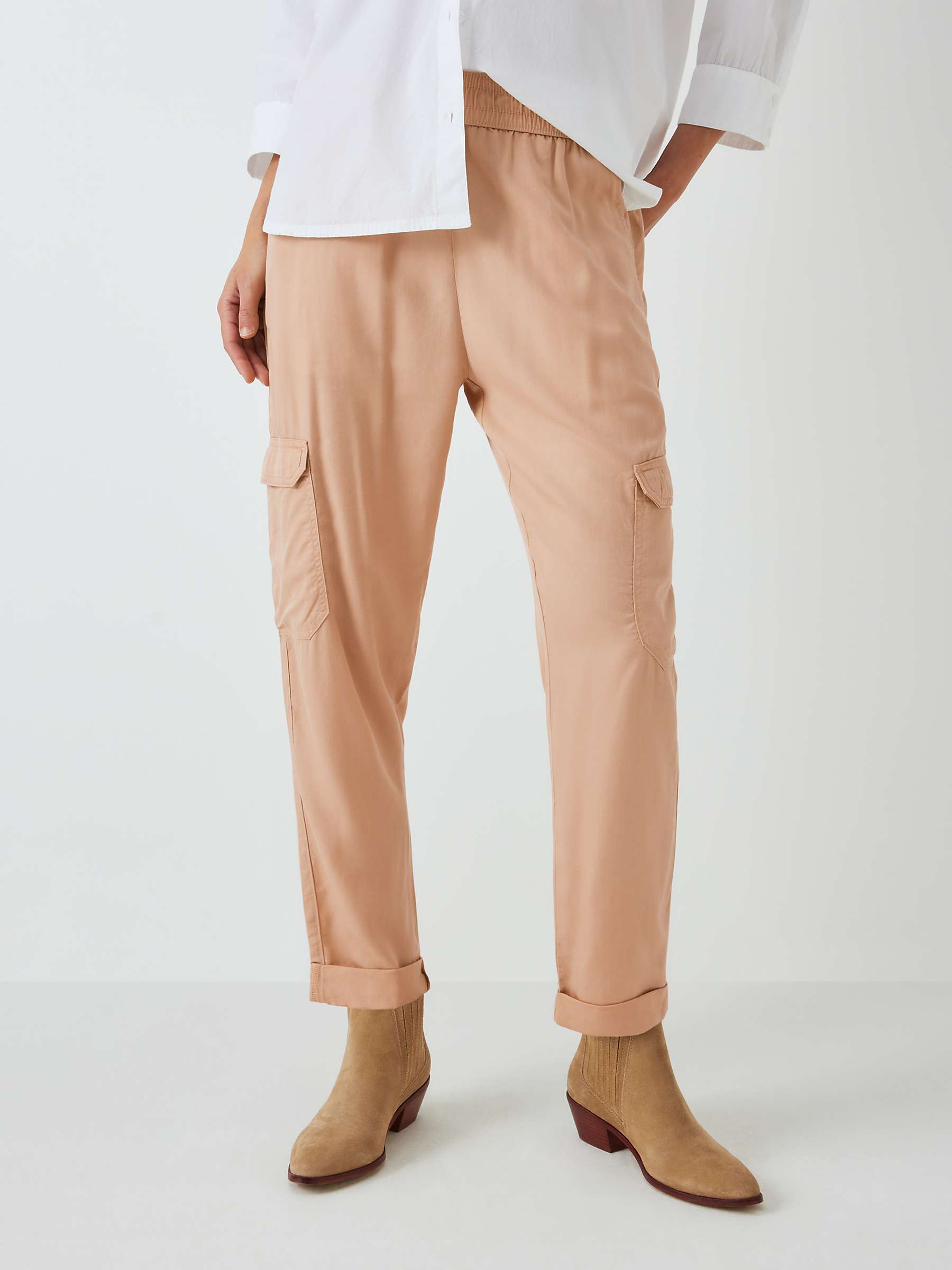 Buy John Lewis ANYDAY Turnup Cargo Trousers, Stone Online at johnlewis.com