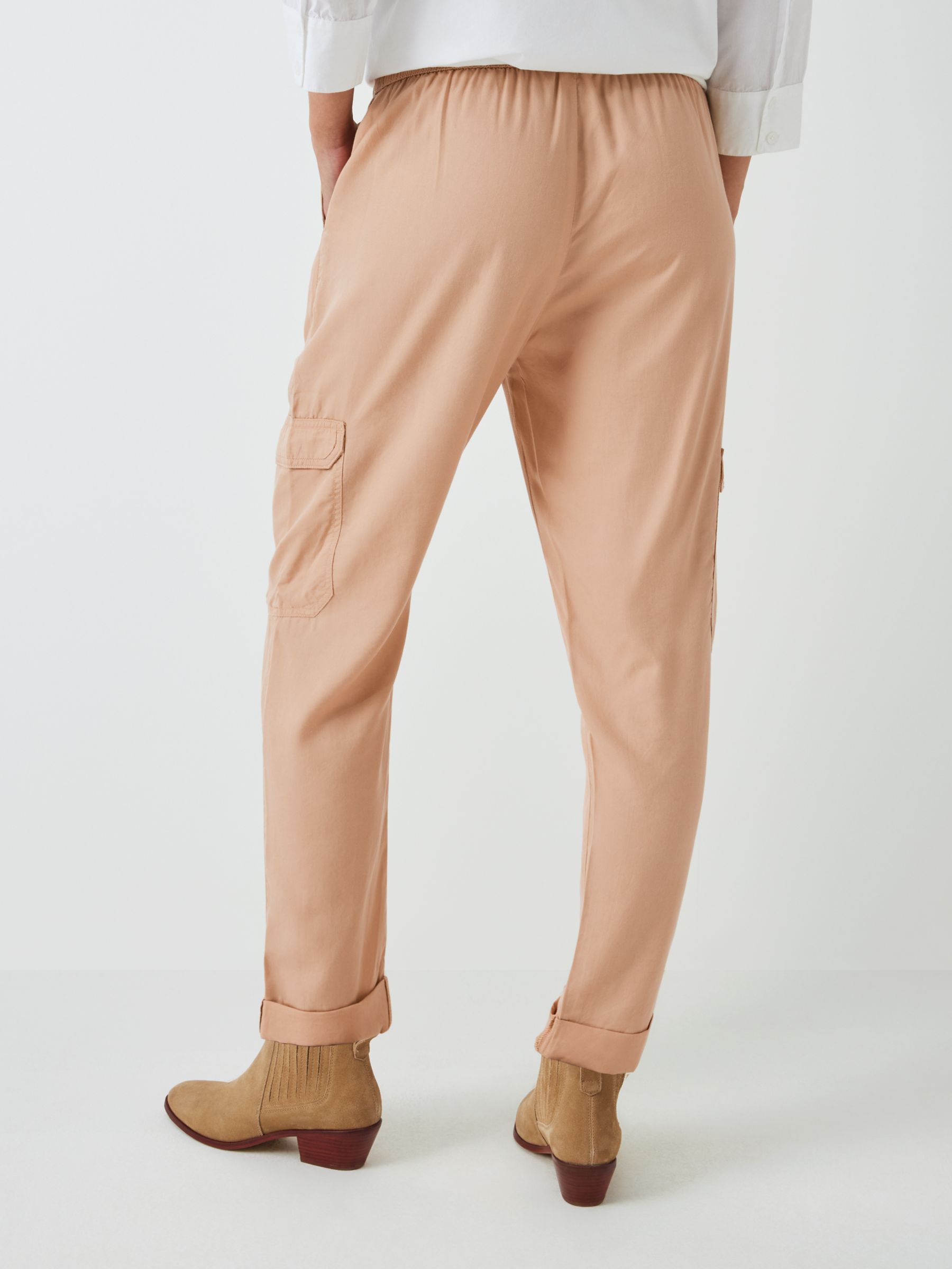 John Lewis ANYDAY Turnup Cargo Trousers, Stone, 6