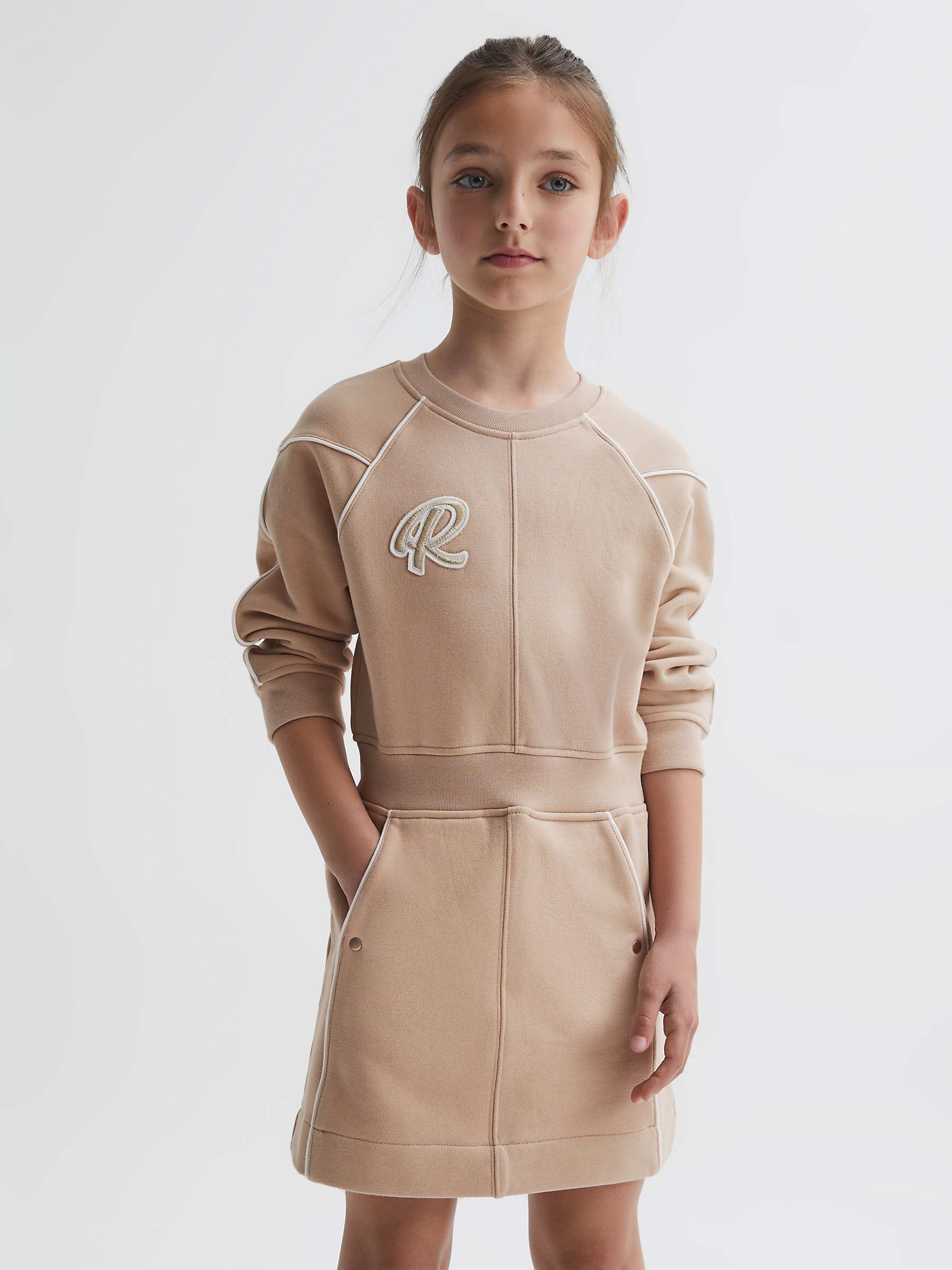 Buy Reiss Kids' Jona Jersey Sweatshirt Dress, Camel Online at johnlewis.com