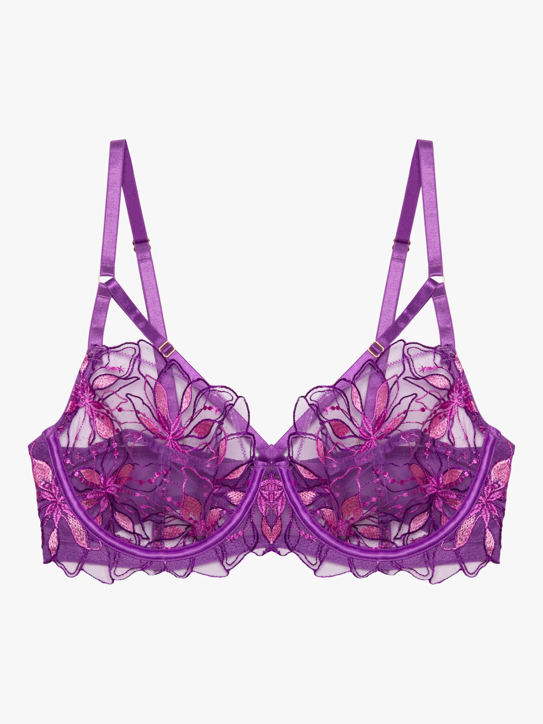 Playful Promises Walpole Embroidered Balconette Bra Purple At John