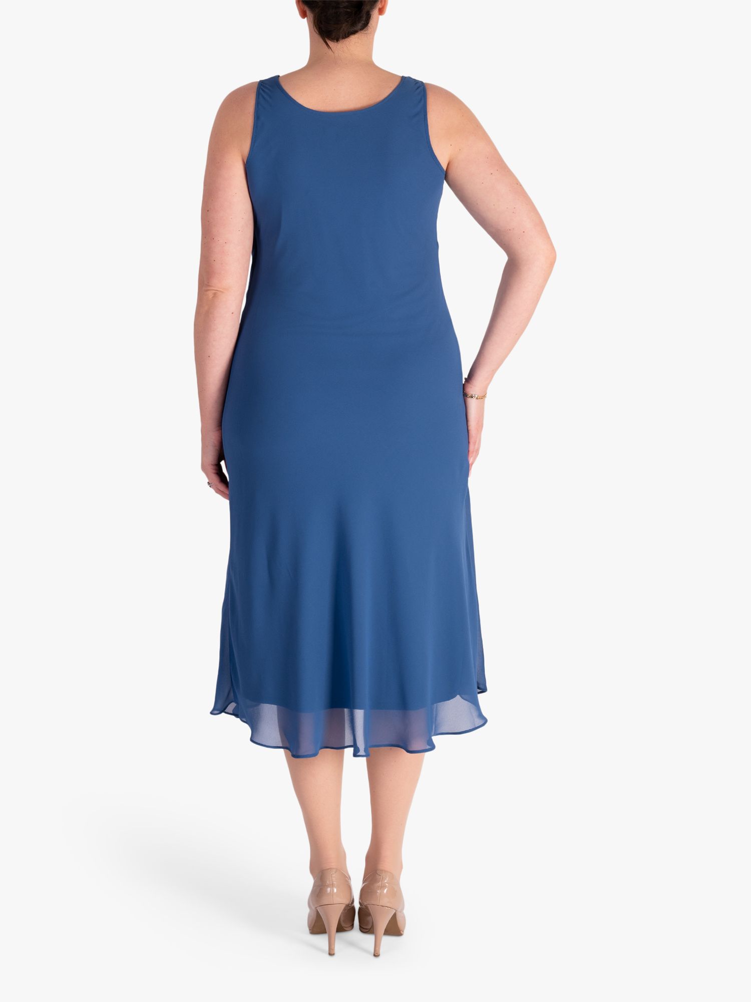chesca Bias Cut Midi Dress, Bluebird at John Lewis & Partners