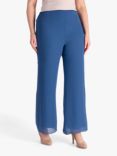 chesca Jersey Lined Chiffon Trousers, Bluebird