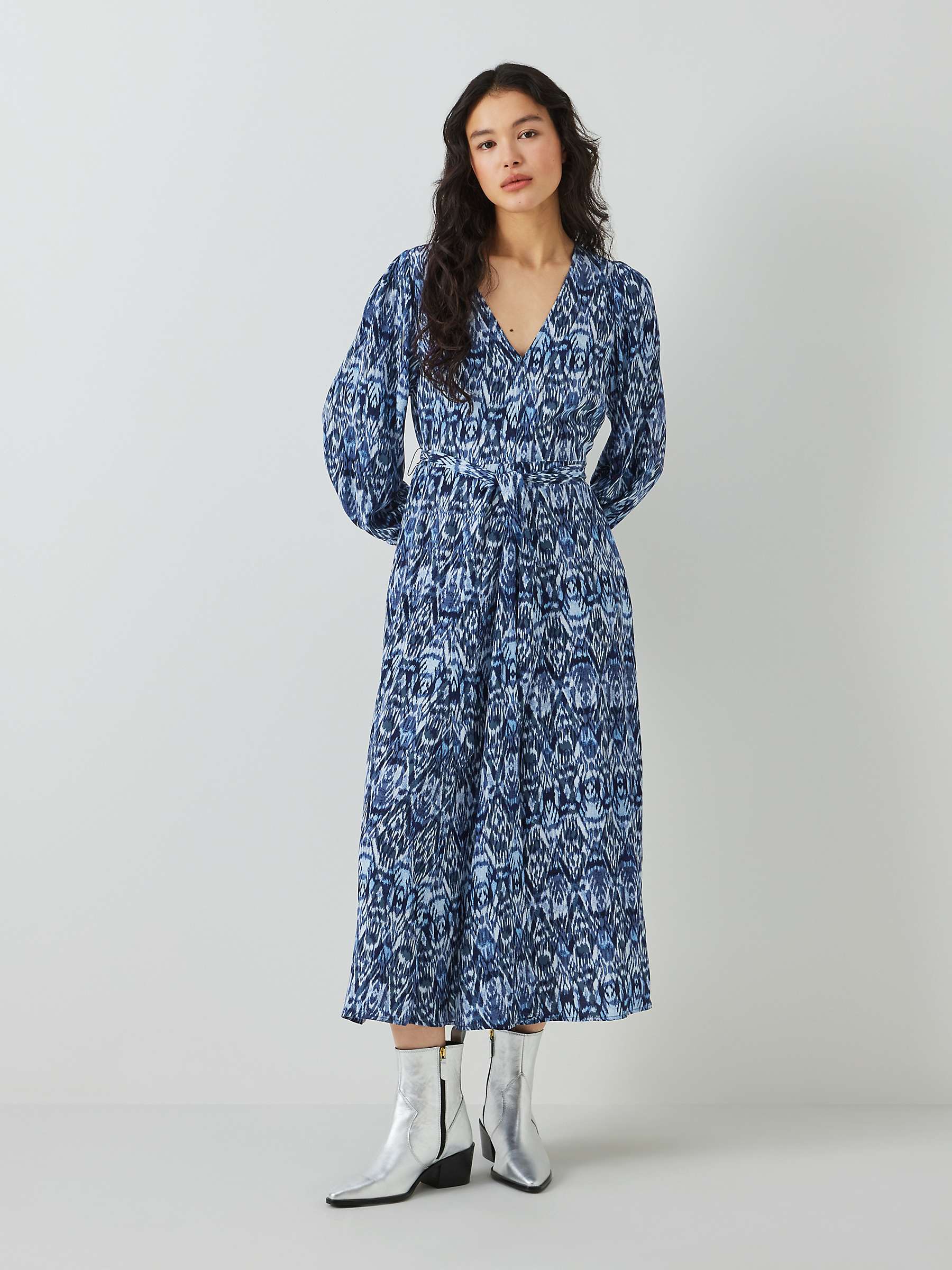 Buy AND/OR Layla Ikat Midi Dress, Blue Online at johnlewis.com