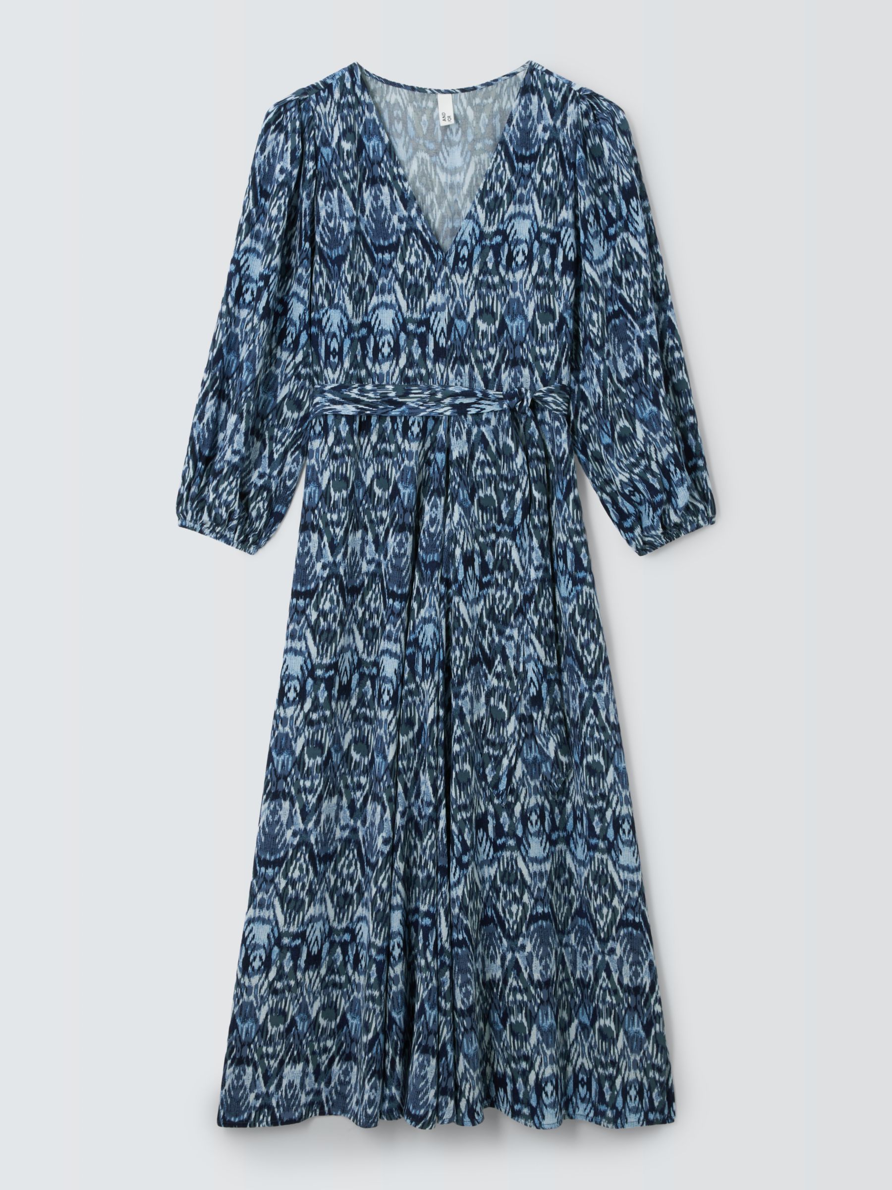 AND/OR Layla Ikat Midi Dress, Blue, 12