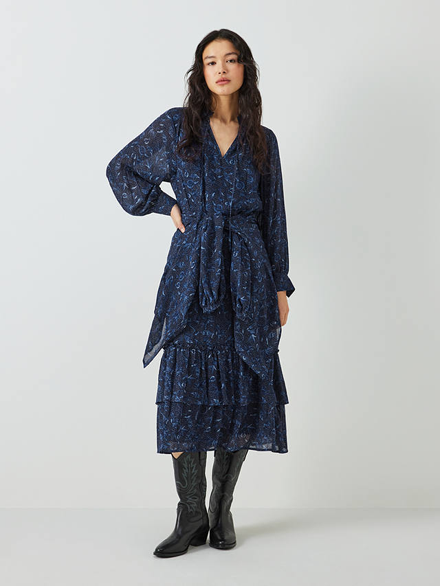 AND/OR Joanie Chiffon Floral Midi Dress, Blue