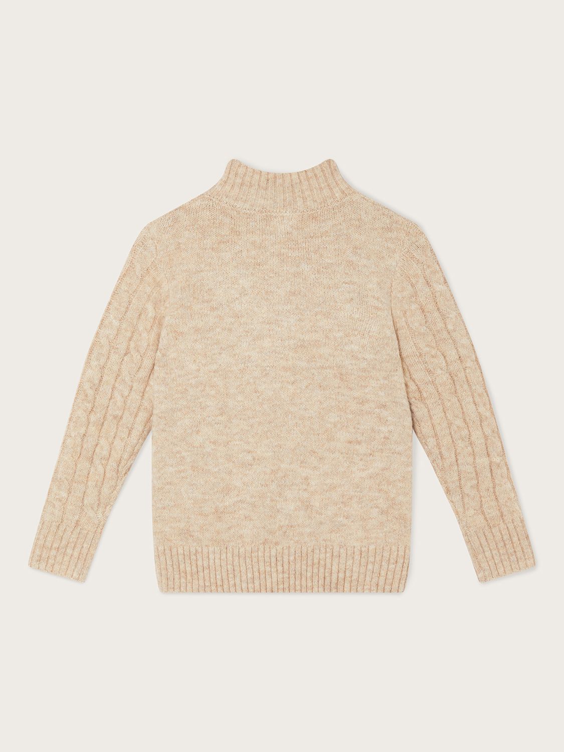 Buy Monsoon Kids' Cable Half Zip Knitted Jumper, Stone Online at johnlewis.com