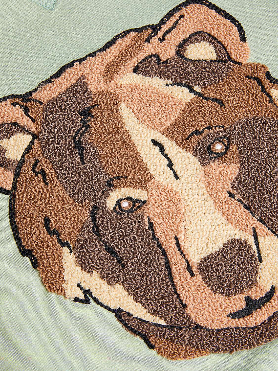 Buy Monsoon Kids' Bear Graphic Cotton Hoodie, Green Online at johnlewis.com