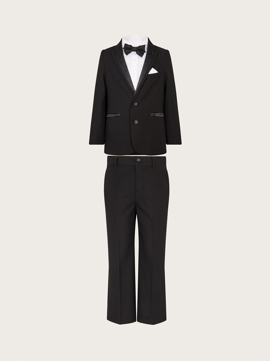 Monsoon Kids' Benjamin Tuxedo 4 Piece Suit, Black, 8 years