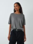 John Lewis Fluid Crew Neck T-Shirt, Mid Grey Melange