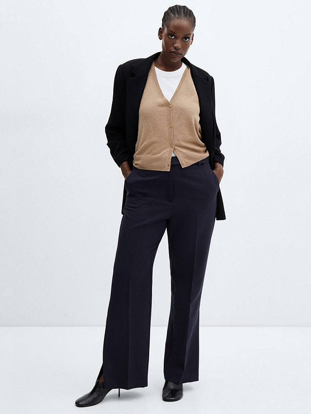 Mango Bolonia Tailored Trousers, Navy