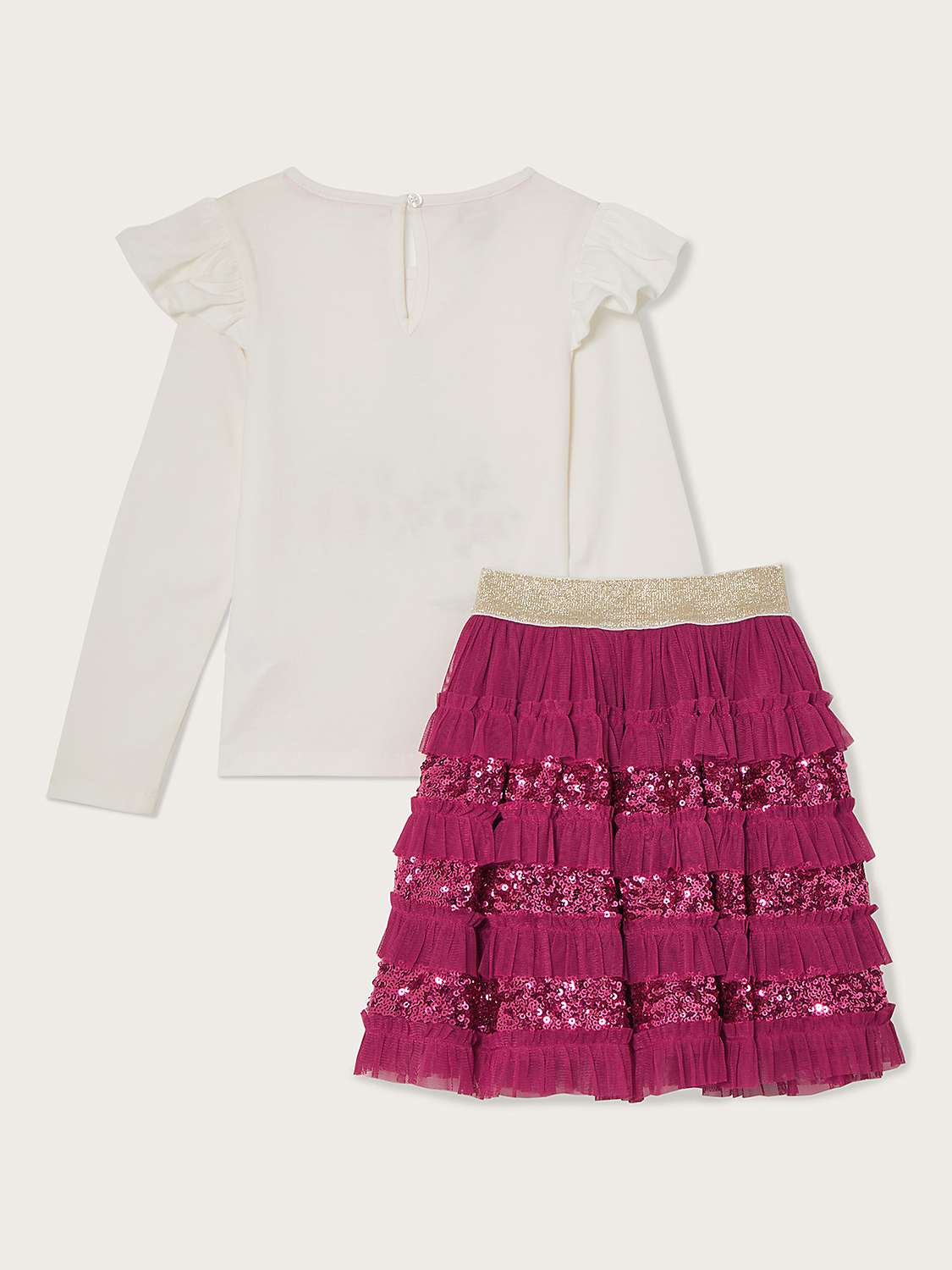 Buy Monsoon Kids' Unicorn Top & Sequin Skirt Disco Set, Bright Pink Online at johnlewis.com