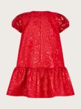 Monsoon Kids' Christmas Jacquard Dress, Red