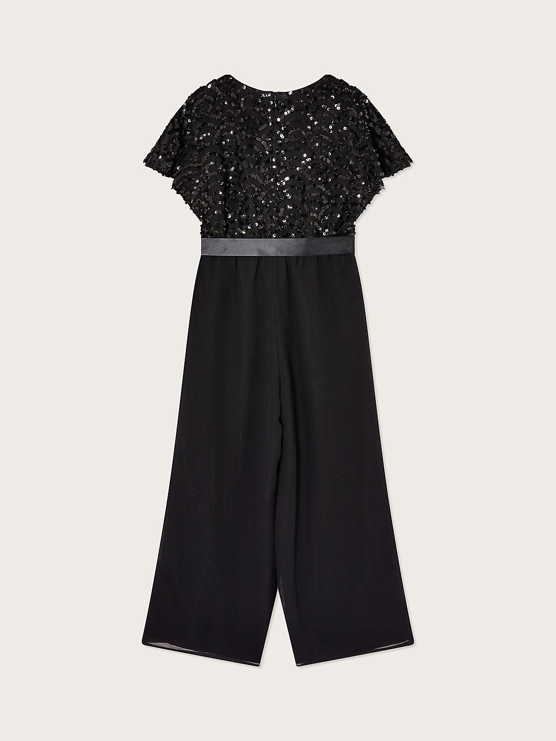 Buy Monsoon Kids' Deco Sequin Cape Sleeve Jumpsuit, Black Online at johnlewis.com