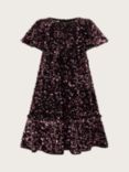 Monsoon Kids' Sequin Embellished Velvet Dress, Multi