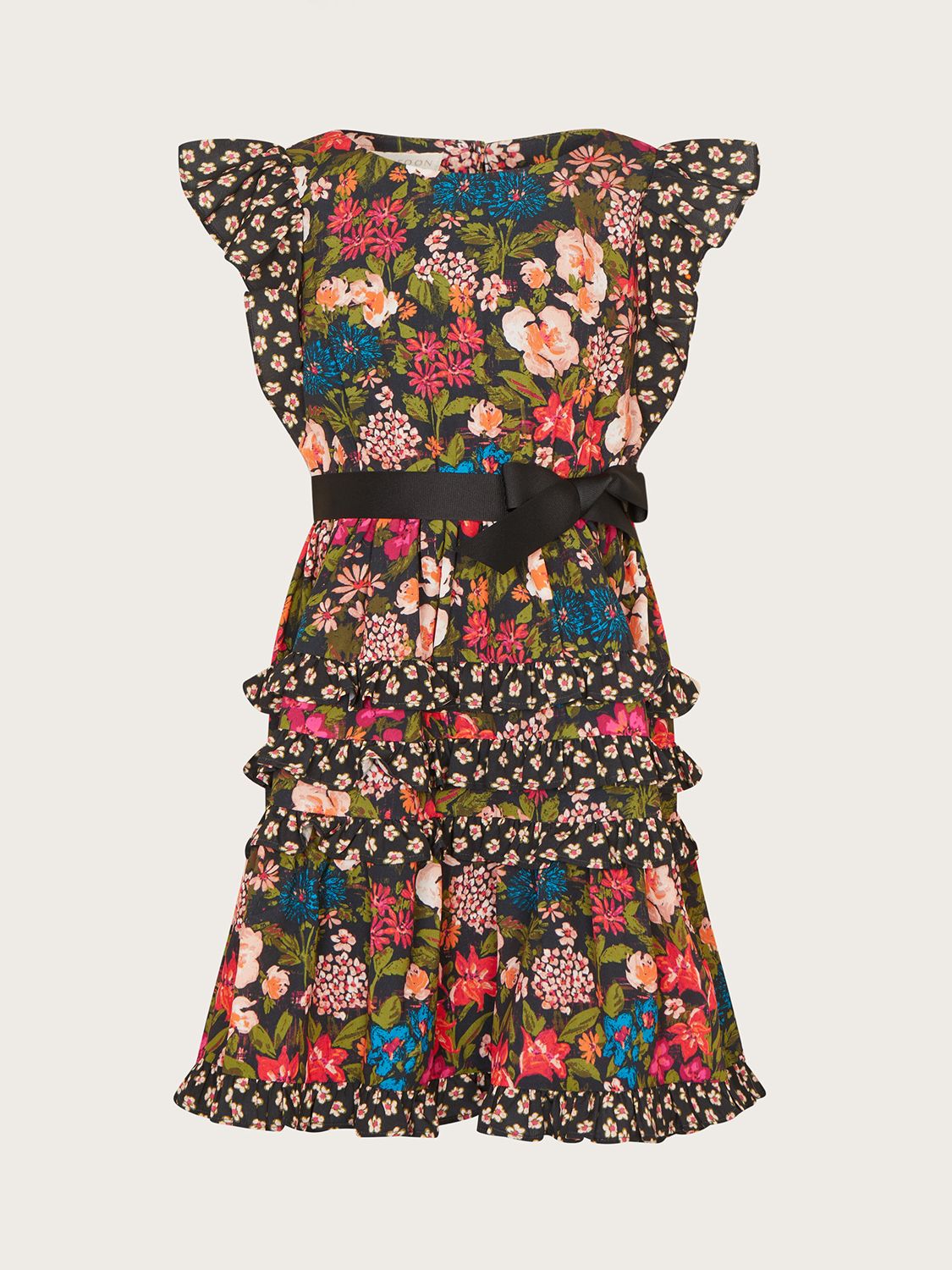 Buy Monsoon Kids' Floral Frill Dress, Multi Online at johnlewis.com