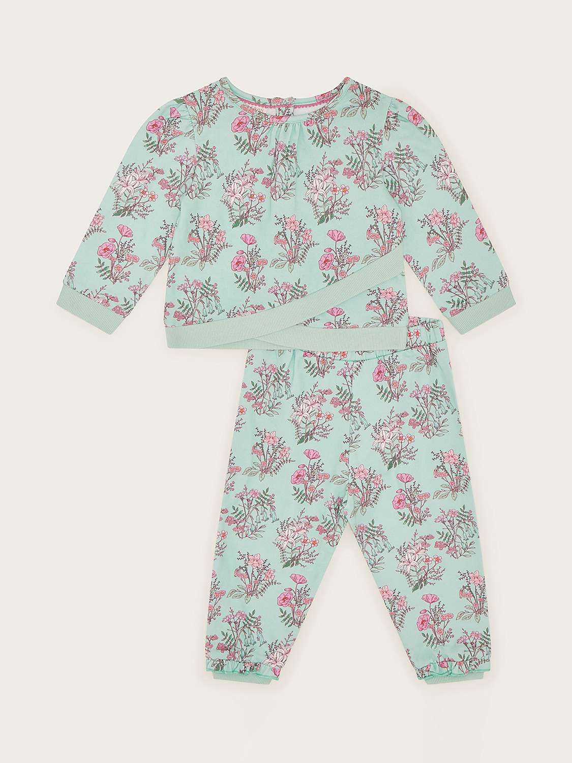Buy Monsoon Baby Floral Print Cotton Top & Legging Set, Blue/Multi Online at johnlewis.com