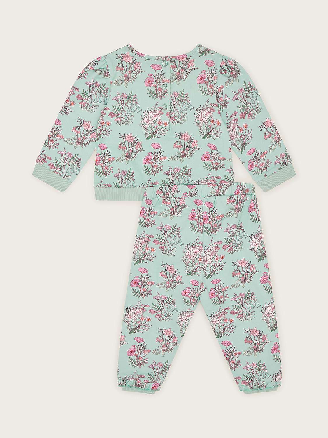 Buy Monsoon Baby Floral Print Cotton Top & Legging Set, Blue/Multi Online at johnlewis.com