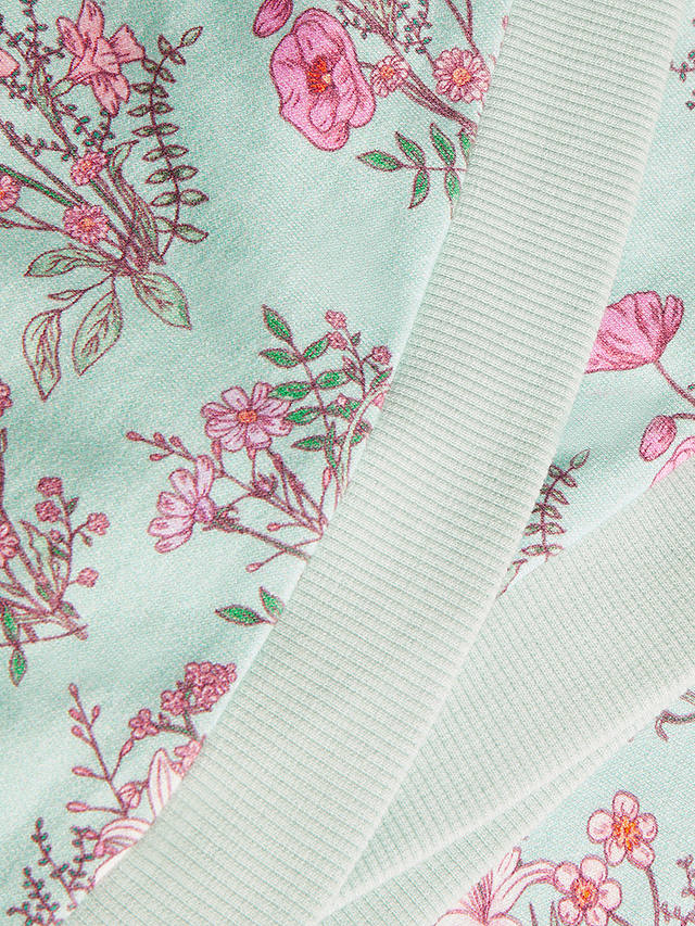 Monsoon Baby Floral Print Cotton Top & Legging Set, Blue/Multi