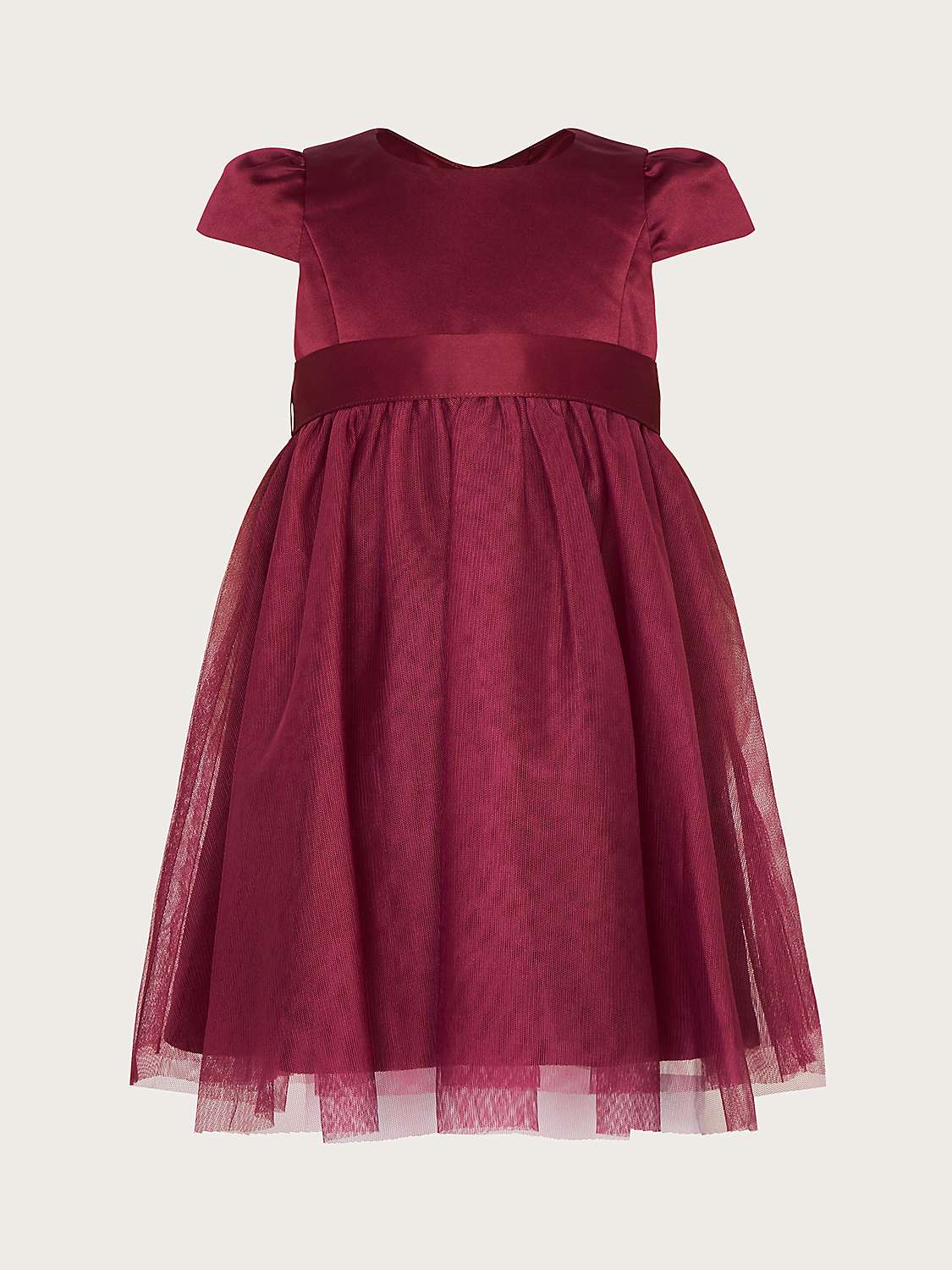Buy Monsoon Baby Tulle Bridesmaid Dress, Burgundy Online at johnlewis.com