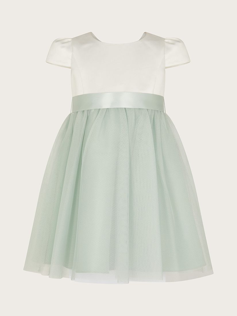 Monsoon Baby Tulle Bridesmaid Dress, Green, 18-24 months