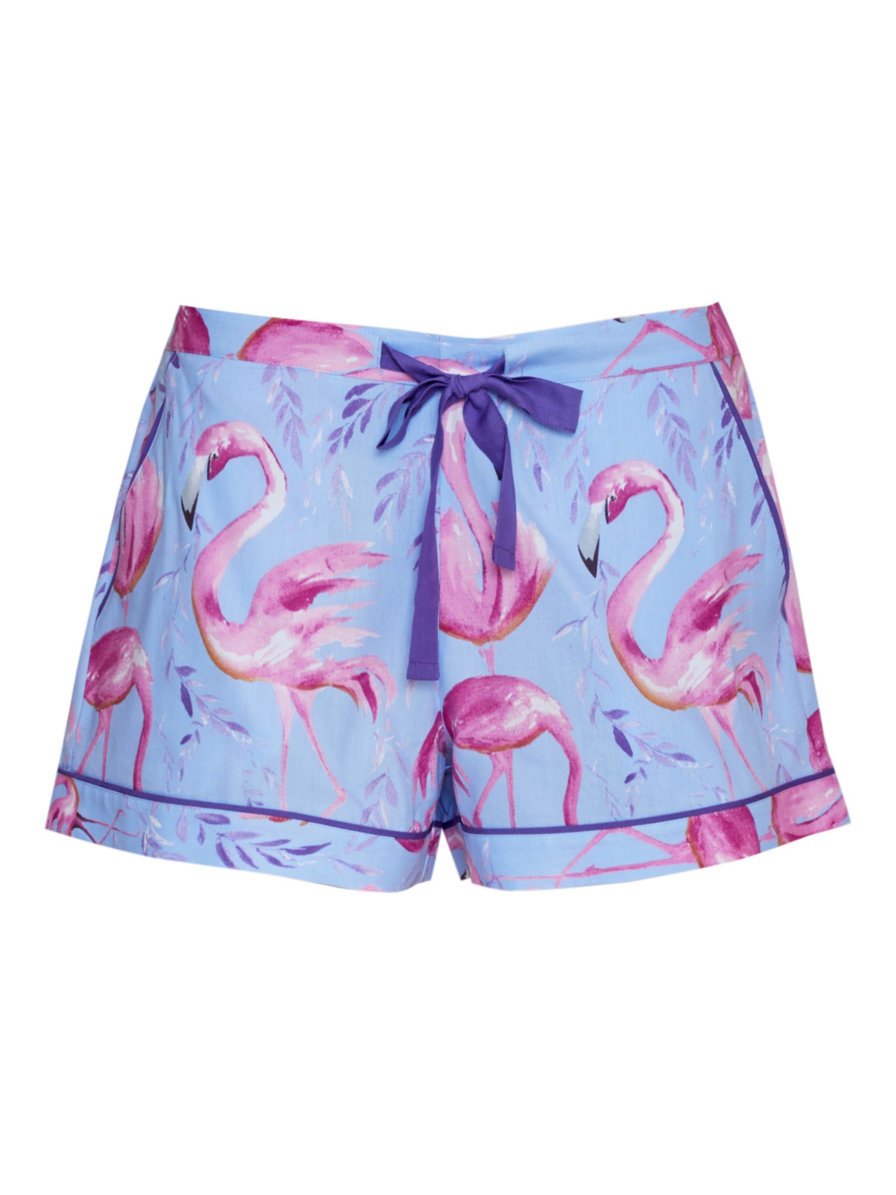 Cyberjammies Zoe Flamingo Pyjama Shorts, Blue, 16