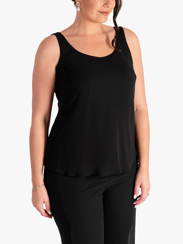 chesca Chiffon Camisole Top, Black