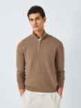 John Lewis Cotton Zip Neck Jumper