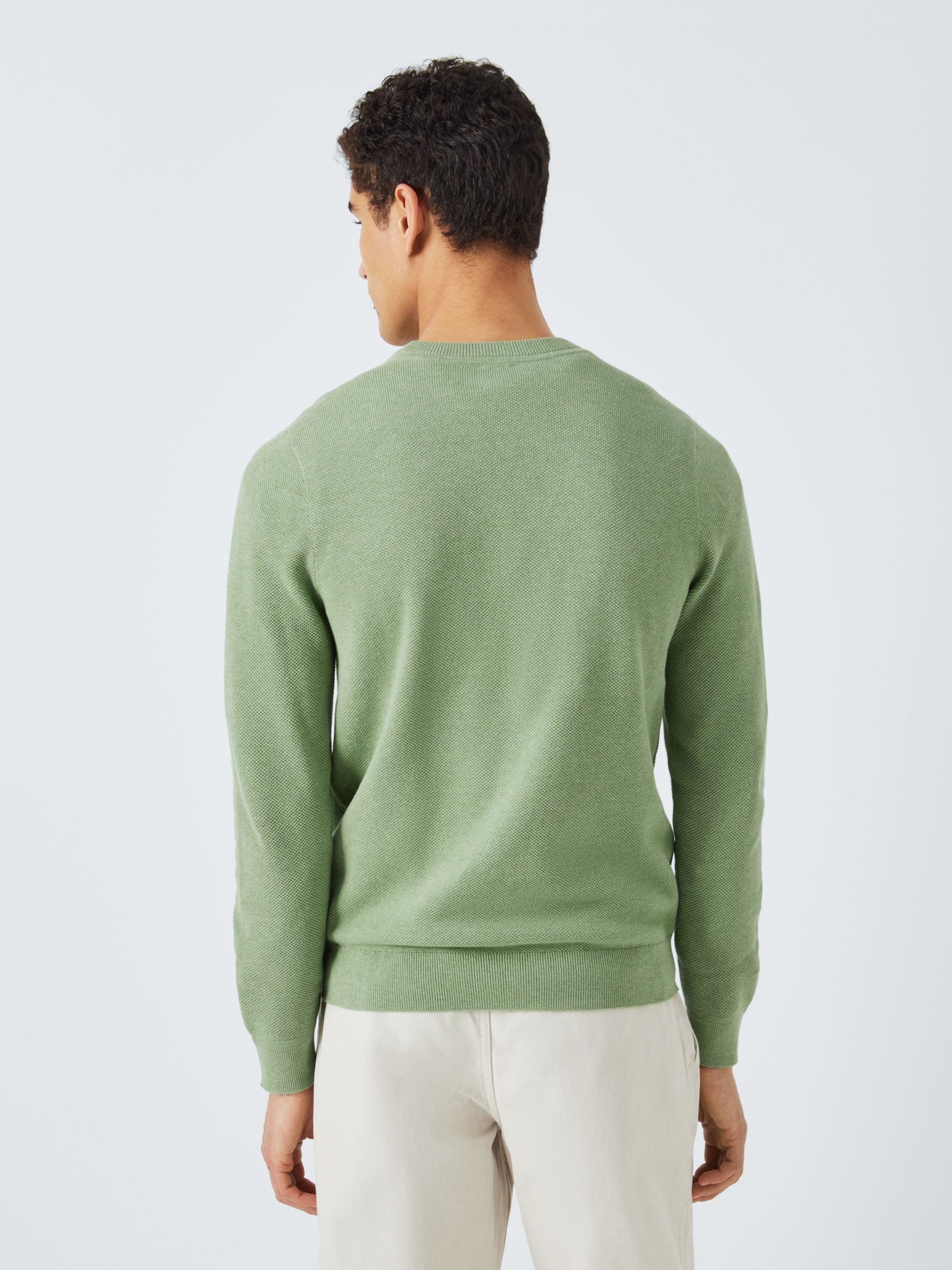 John Lewis Cotton Knitted Jumper, Green Light, M
