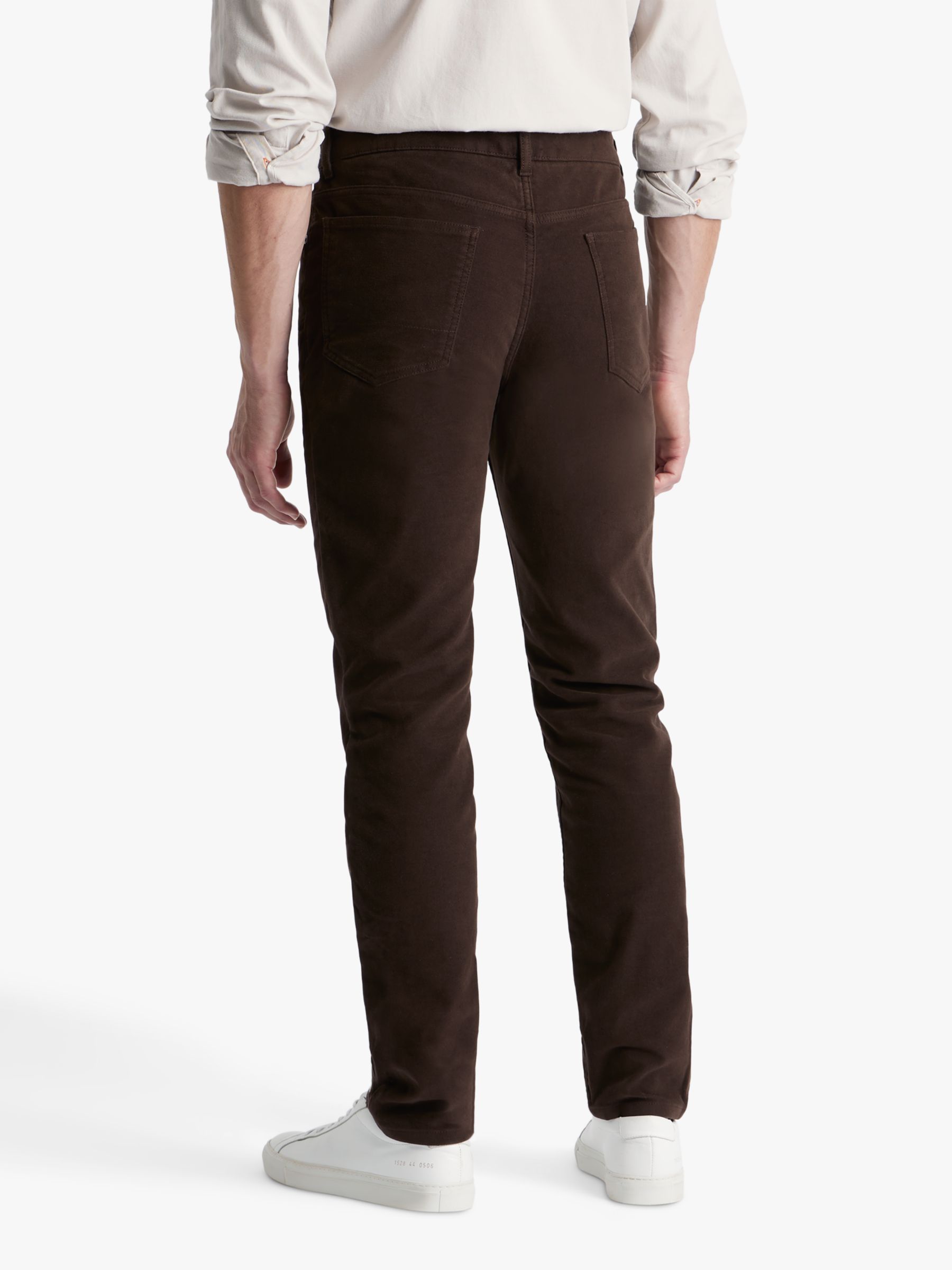 SPOKE Moleskin Fives Narrow Thigh Trousers, Walnut at John Lewis & Partners