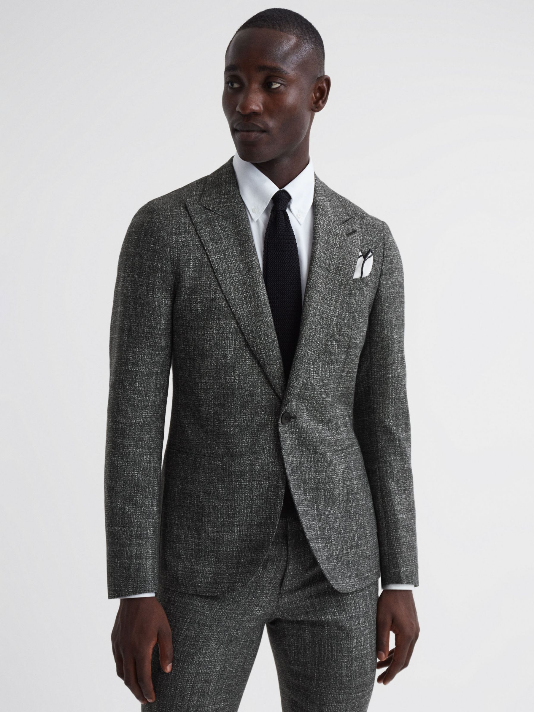 Reiss Croupier Wool Blend Suit Jacket, Charcoal