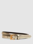 Reiss Molly Skinny Leather Belt, Gold