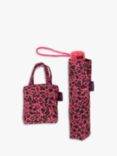 totes Supermini Umbrella and Foldaway Shopper Set, Pink/Black