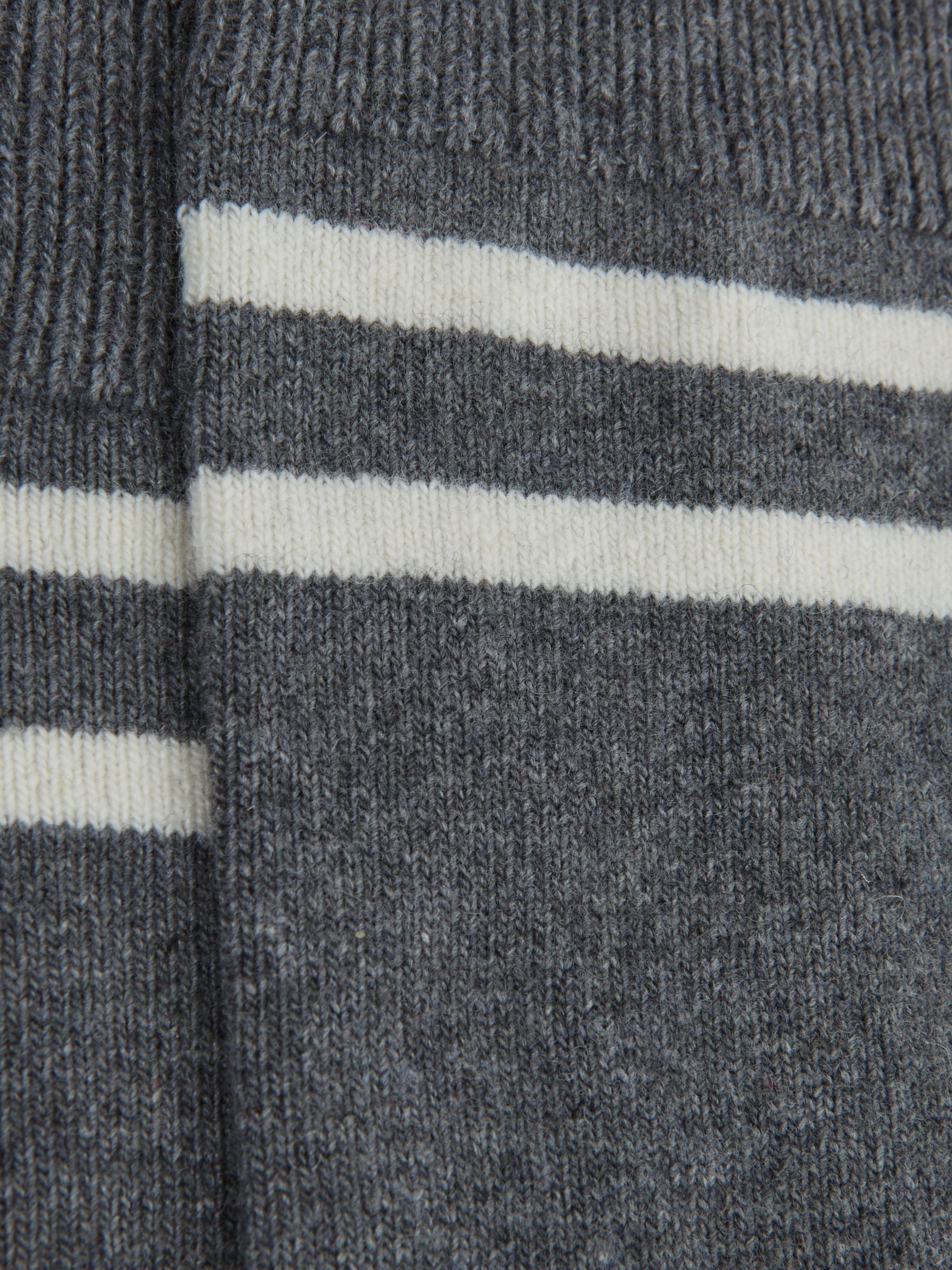 Reiss Alcott Wool & Cashmere Blend Socks, Grey Melange, M-L
